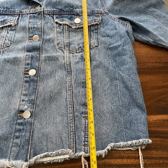 NWOT H&M Distressed Jean Jacket - Picture 7 of 8